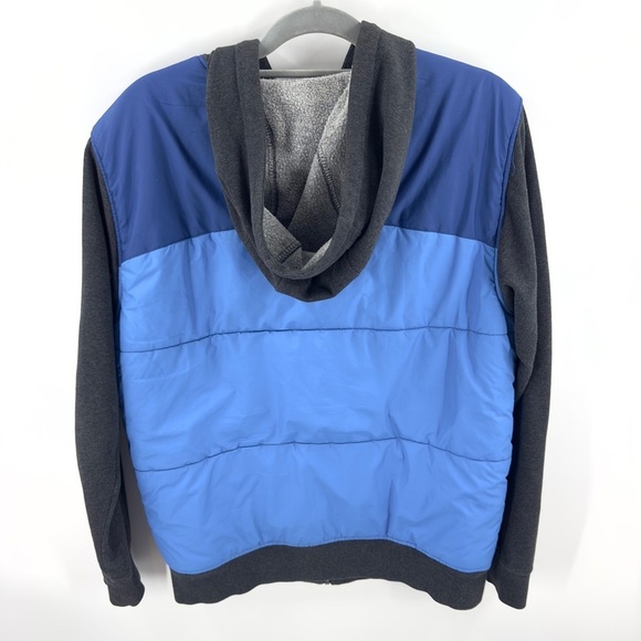Volcom Scout Mens Puffer Jacket Size M Blue Full Zip Colorblock Hoodie Coat Vtg - Picture 4 of 11